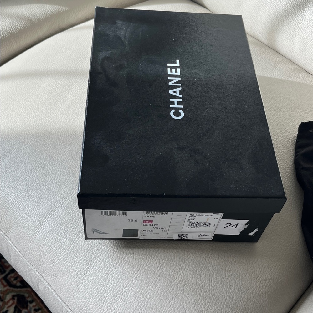 Authentic Chanel Black Leather Heels - Picture 4 of 5